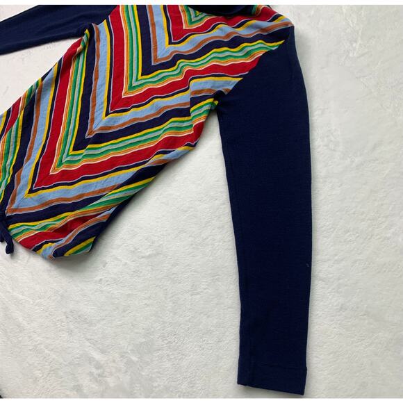 VTG Helen Sue Long Womens XS Sleeve Primary Rainbow V Turtleneck Psychedelic 70s - Picture 5 of 10